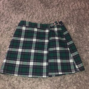 Brandy Melville Plaid Buckle Skirt